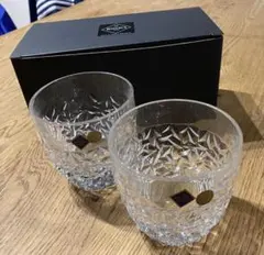 【新品・未使用】ボヘミア クリスタルロックグラス 2個セット