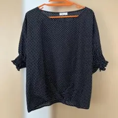 earth music&ecology ドット柄半袖シャツ