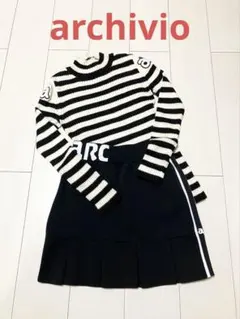 archivio - coco 中古 アルチビオ archivio レディース スカート 40(L) 紺×白 ニット ボア 銀色裏地付き 中綿入り archivio - coco 中古 アルチビオ archivio レディース スカート