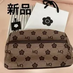 【マリークワント】花柄ポーチ ベージュx茶大きめ(新品未使用品)