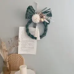 グリーンしめ縄　ひょうたん飾り