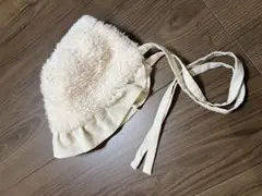 美品　モコモコ　ベビー用ボンネット　44cm