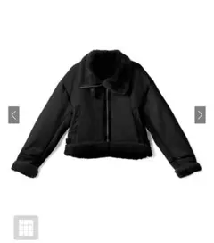 GRL ショート丈ボアムートンジャケット ［k9058b］ブラック