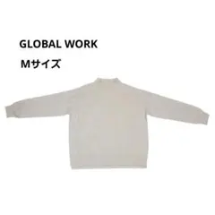 【GLOBAL WORK】ハイネックニット ふんわり柔らかアイボリー系