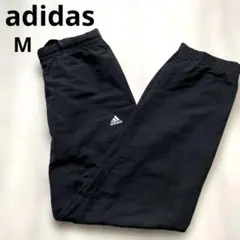 adidas ブラック トレーニングパンツ M相当 ロゴ刺繍 裾ファスナー