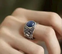 新品　ターコイズ　シルバー　指輪　アンティーク　ユニセックス　フリーサイズ