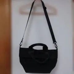 OPAQUE.CLIPブラック ショルダーバッグ ダブルハンドル