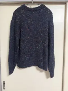 ネイビー　長袖　ニット　セーター