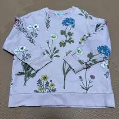 hakka kids 花柄トレーナー 110cm 薄紫