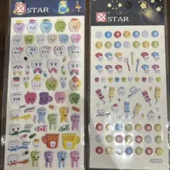 歯のキャラクター 3Dシール 2シートセット