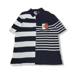 TOMMY HILFIGER ポロシャツ ネイビー×ホワイト ゴルフ Lサイズ
