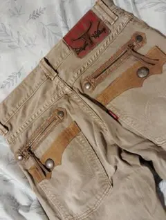 送料込み★EDWIN　エドウィン483XVSベージュ系ダメ－ジデニムsize32