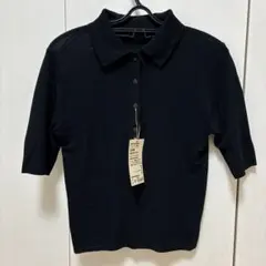 新品タグ付き　黒 五分袖ポロセーター　ポロシャツ　Sサイズ UVカットのサムネイル