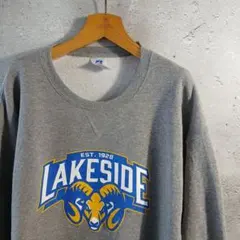 Russell Athletic　カレッジスウェット　LAKESIDE　前V　L