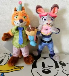 ズートピア10TH ニック ジュディ ぬいぐるみキーホルダー キーチェーン