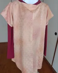 着物リメイク　正絹オレンジ系のチュニック