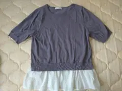 【未使用に近い】anysis パープル 五分袖チュニック