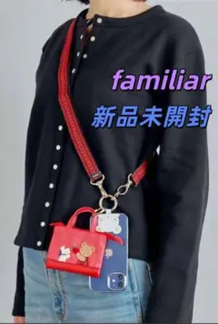 ファミリア（familiar）スマホ用ショルダーストラップ 赤色系