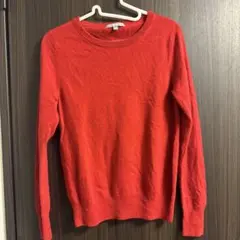 UNIQLO 赤 クルーネック カシミヤセーター M