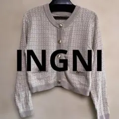 INGNIピンクボタン付きニットカーディガン美品