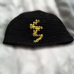 ニット帽　イスラム長め　稲妻模様ビーニー　ハンドメイド★★★