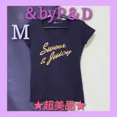 ★超美品★【＆byP＆D】フロントロゴTシャツ ブラック 38のサムネイル