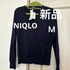 UNIQLO コットンカシミヤ ニット M ネイビー