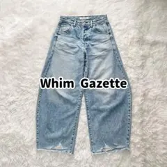 ウィムガゼット ラインカーブデニム ブルー ワイド ダメージ