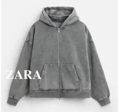 ZARA　ザラ ウォッシュ加工フーディ Mサイズ　完売品のサムネイル