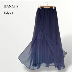 【美品】ジーナシス／シアー ロングスカート プリーツスカート スリット