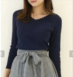 【PROPORTION BODY DRESSING】上品 七分袖リブニット