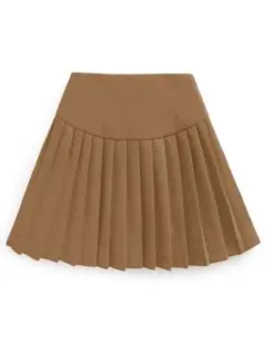 GRL インパン裏地付プリーツ切り替えミニスカート [ai145] キャメル L