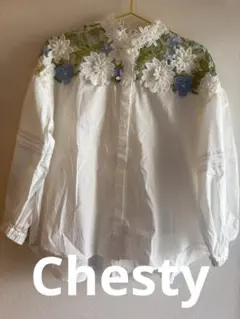 Chesty チェスティ　レース花刺繍ブラウス　サイズ0のサムネイル