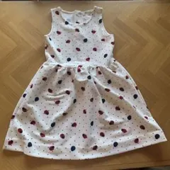 H&M 水玉とてんとう虫模様 ノースリーブワンピース 130〜140