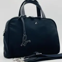 【美品】アニエスベー　ショルダーバッグ　2way ブラック　レザー　ナイロン