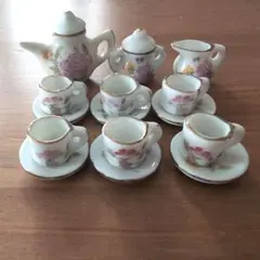 ミニチュア ティーセット 陶器製　花柄