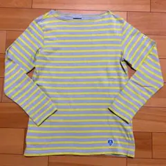 オーシバル ボーダーバスクシャツ グレー/イエロー サイズ1 美品 送料無料