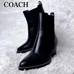 【極美品✨】COACH ブラック サイドゴアブーツ スタッズ CC786 ロゴのサムネイル