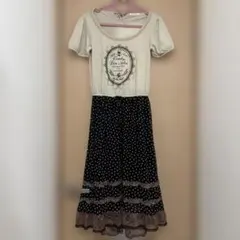 お値下げ♥︎︎アクシーズファム♥︎︎ドット柄レース付きロングワンピース