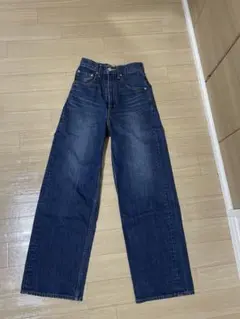 【美品】AZUL by moussy ハイウエスト ワイドデニム