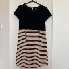 授乳服 ・マタニティ/ワンピースMサイズ 黒/ストライプ/お宮参り/お呼ばれ服