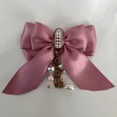 【 ピンク リボン バッグチャーム 】 パール メゾンドフルール風 ストラップ