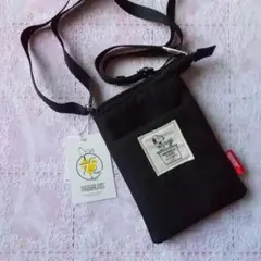 スヌーピーPEANUS 75周年スマホケースショルダーバッグブラックのサムネイル