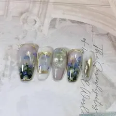 気質 ネイルチップ オーダー 推し モネのスイレン オパール グレース 通勤OL