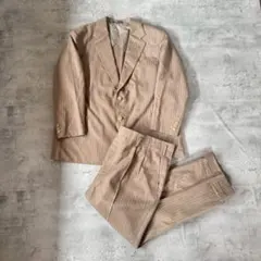 80s USED VINTAGE セットアップ　スーツ　ベージュ　ストライプ