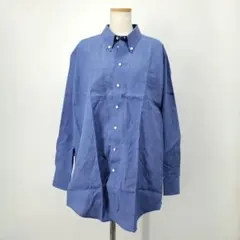 /＊b/イヴサンローラン ボタンダウン シャツ 長袖 トップス 青 ブルー