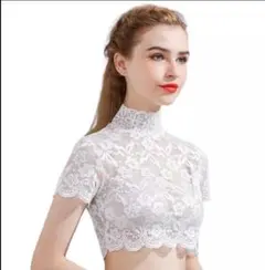 【新品】ウェディング ハイネック ボレロ ② 　サイズXL