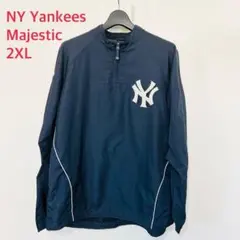 NYヤンキース Majestic ハーフジップナイロン 2XL