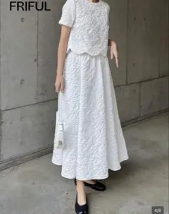 SHEIN 【美品/未使用】ホワイト テクスチャーセットアップ