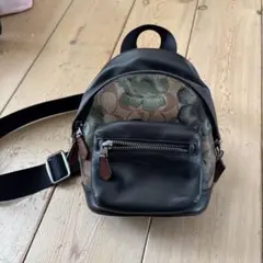 COACH ミニリュック ブラック/カモフラージュ